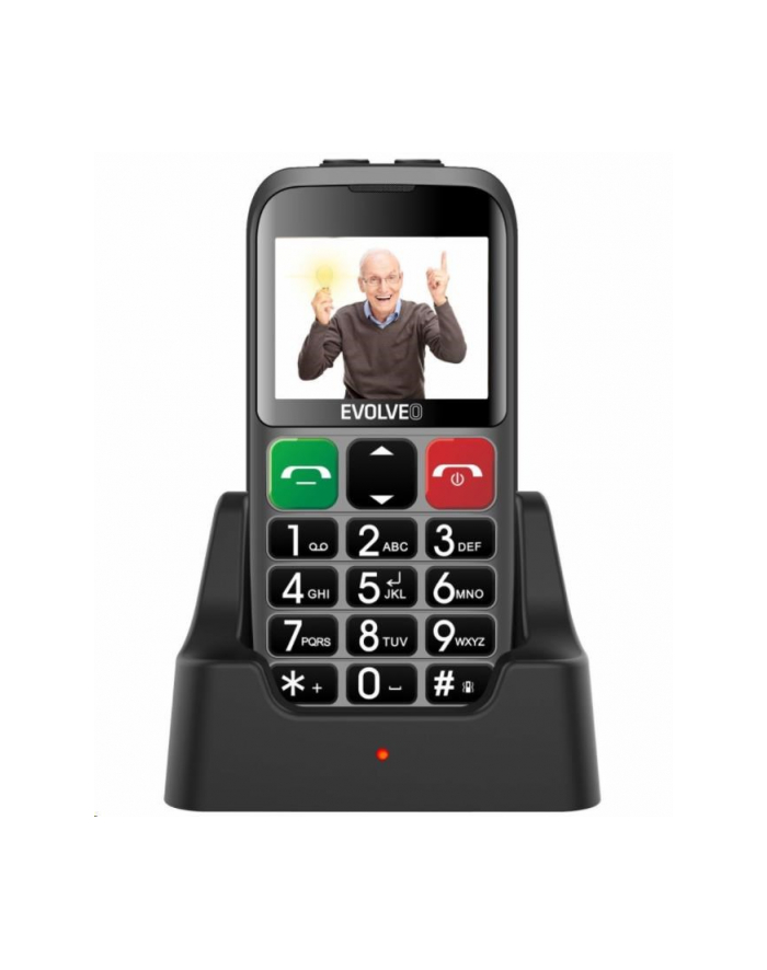 Telefon komórkowy dla seniorów z podstawką ładującą Evolveo EB Srebrny / EP-850-EBS brak PL menu główny