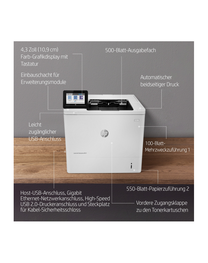 Hewlett Packard HP LaserJet Enterprise M611 dn  s/w, Duplex, Laser, A4/Legal, 1200x1200 dpi główny