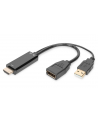 DIGITUS HDMI M to DP F with external Power 4K 30Hz 2m Black - nr 1