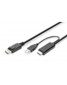 DIGITUS HDMI to DP adapter cable 2m 4K/30Hz external Power via USB - A - nr 1