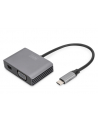 DIGITUS USB-C - mini DP + VGA Adapter 20cm 4K/30Hz silver aluminum housing - nr 11