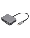 DIGITUS USB-C - mini DP + VGA Adapter 20cm 4K/30Hz silver aluminum housing - nr 1