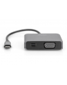 DIGITUS USB-C - mini DP + VGA Adapter 20cm 4K/30Hz silver aluminum housing - nr 4