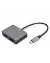 DIGITUS USB-C - DP + HDMI Adapter 20cm 4K/30Hz silver aluminum housing - nr 10
