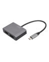 DIGITUS USB-C - DP + HDMI Adapter 20cm 4K/30Hz silver aluminum housing - nr 11