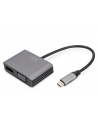DIGITUS USB-C - DP + VGA Adapter 20cm 4K/30Hz silver aluminum housing - nr 11