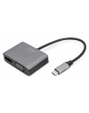 DIGITUS USB-C - DP + VGA Adapter 20cm 4K/30Hz silver aluminum housing - nr 1