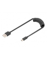 digitus Kabel spiralny USB A/USB C, USB 2.0, PD 60W, max. 1m Czarny - nr 11