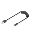 digitus Kabel spiralny USB A/USB C, USB 2.0, PD 60W, max. 1m Czarny - nr 18