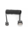 digitus Kabel spiralny USB A/USB C, USB 2.0, PD 60W, max. 1m Czarny - nr 22