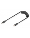 digitus Kabel spiralny USB C/USB C, USB 2.0, PD 60W, max. 1m Czarny - nr 16
