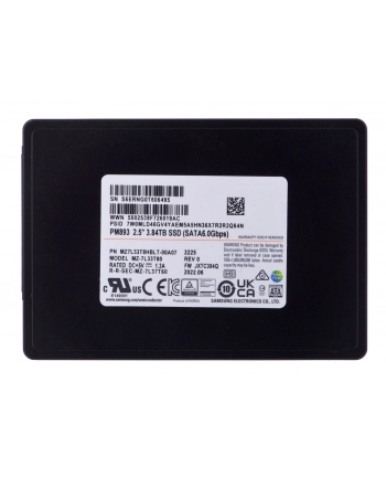 Dysk SSD Samsung PM893 3.84TB SATA 2.5 MZ7L33T8HBLT-00A07 (DWPD 1)