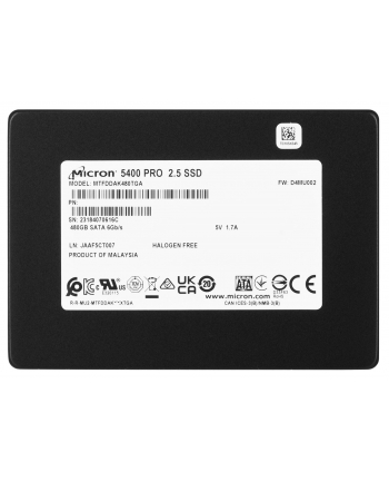 Dysk SSD Micron 5400 PRO 480GB SATA 2.5  MTFDDAK480TGA-1BC1ZABYYR (DWPD 1.5)