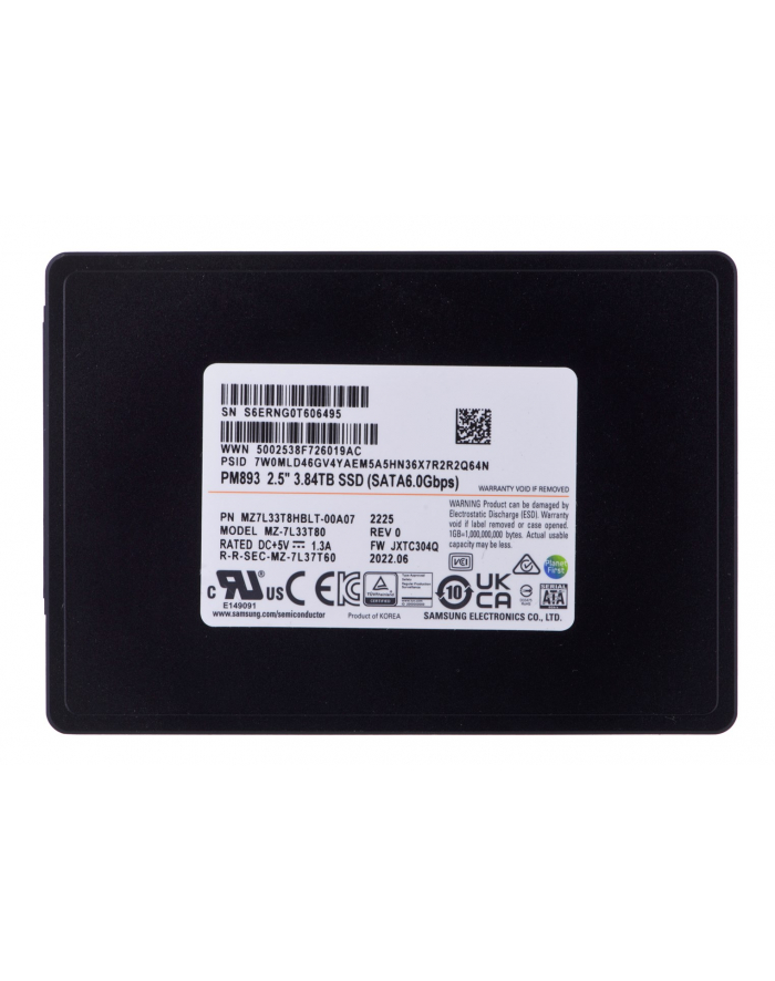 Dysk SSD Samsung PM893 3.84TB SATA 2.5  MZ7L33T8HBLT-00A07 (DWPD 1) główny