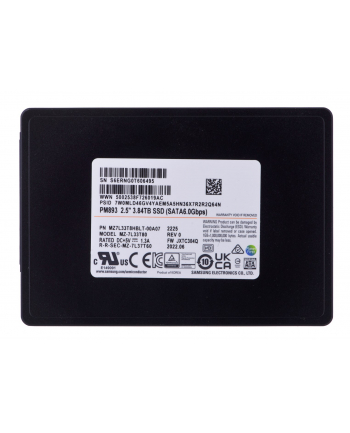 Dysk SSD Samsung PM893 3.84TB SATA 2.5  MZ7L33T8HBLT-00A07 (DWPD 1)
