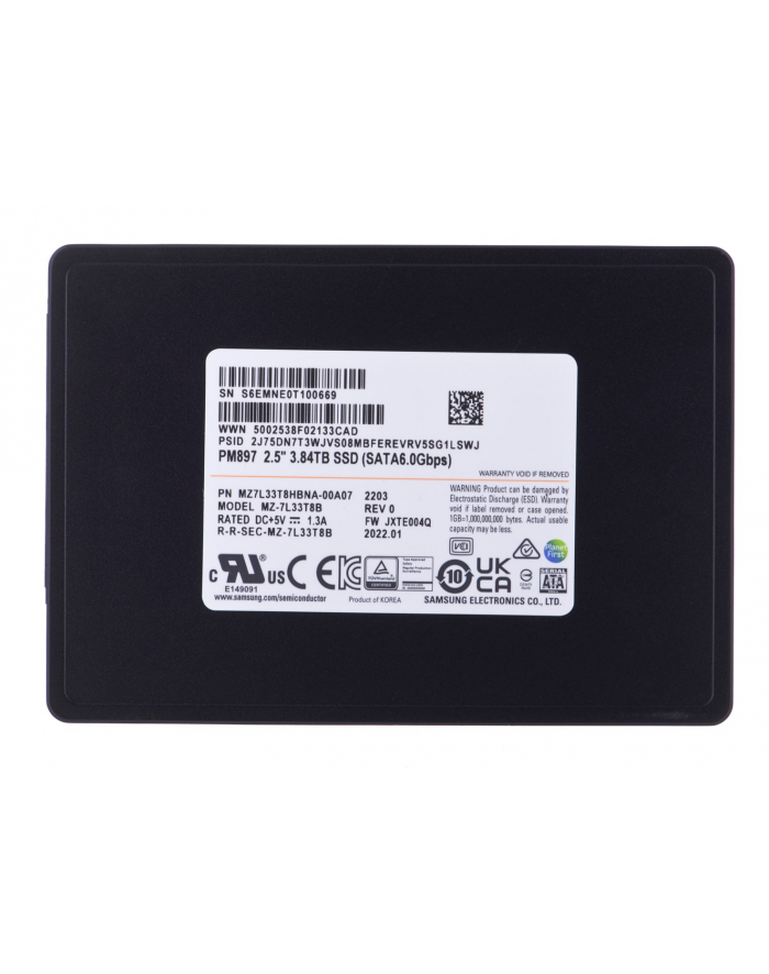 Dysk SSD Samsung PM897 3.84TB SATA 2.5  MZ7L33T8HBNA-00A07 (DWPD 3) główny