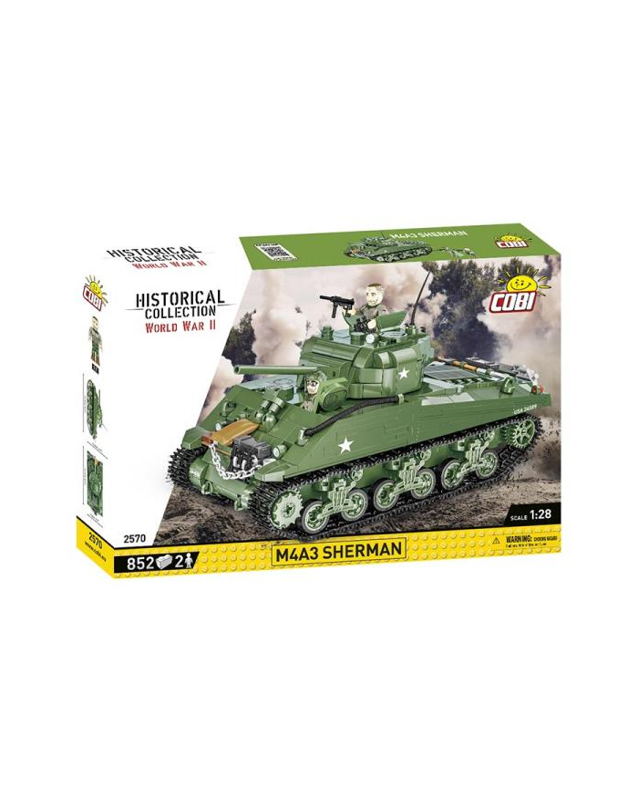 COBI 2570 Historical Collection WWII Amerykański czołg średni M4A3 Sherman 852 klocki główny