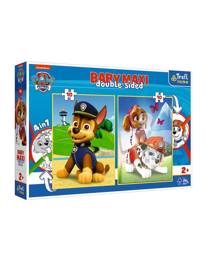 Puzzle dwustronne 2x10el BABY MAXI 4w1 Drużyna Psiego Patrolu. PAW PATROL 43003 Trefl główny