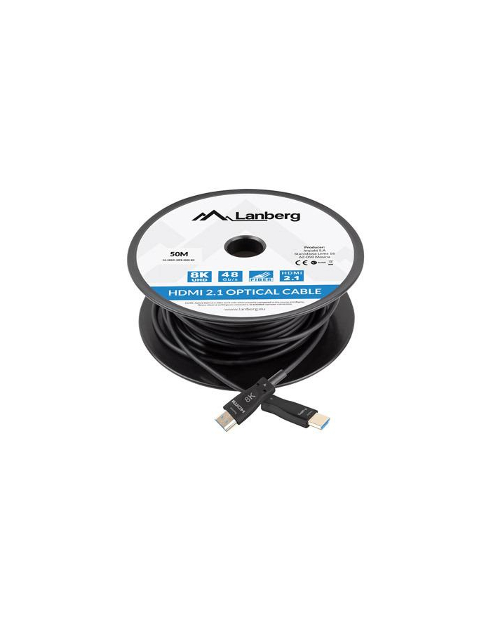 lanberg Kabel HDMI M/M v2.1 50M 8K czarny optyczny AOC główny