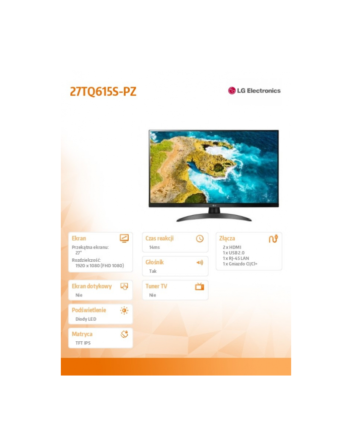 27 Full HD IPS LED TV Monitor - 27TQ615S-PZ