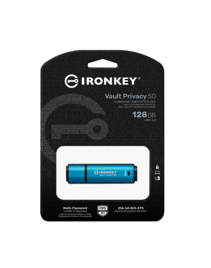 kingston Pendrive 128GB IronKey Vault Privacy 50 AES-256 FIPS-197 główny