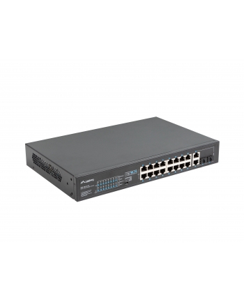 lanberg Przełącznik Switch 16X100MB POE+/2XCombo niezarządzalny rack 19 cali Gigabit Ethernet 150W