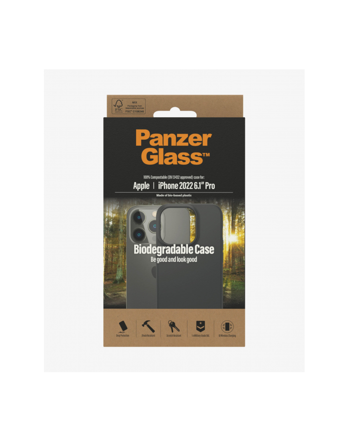 PanzerGlass Biodegradable Apple iPhone 14 Pro | Black (3107655) główny