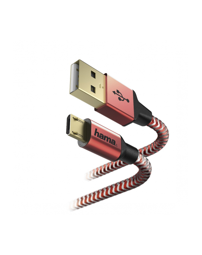 Hama Kabel USB Micro USB 1.5m Czerwony główny