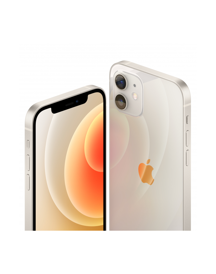 Apple iPhone 12 White, 6.1 '', XDR OLED, 2532 x 1170 pixels, Apple, A14 Bionic, Internal RAM 4 GB, 64 GB, Single SIM, Nano-SIM and eSIM, 3G, 4G, Główna kamera (tył) Dual 12+12 MP, Druga kamera (przód) 12 MP, iOS, 14, 2815 mAh główny