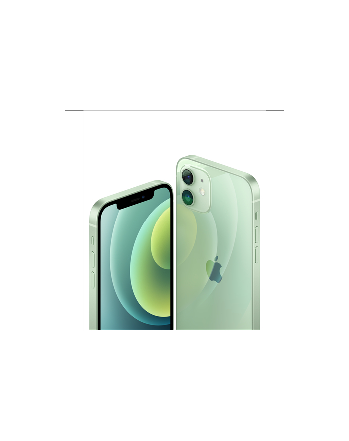 Apple iPhone 12 Green, 6.1 '', XDR OLED, 2532 x 1170 pixels, Apple, A14 Bionic, Internal RAM 4 GB, 64 GB, Single SIM, Nano-SIM and eSIM, 3G, 4G, Główna kamera (tył) Dual 12+12 MP, Druga kamera (przód) 12 MP, iOS, 14, 2815 mAh główny
