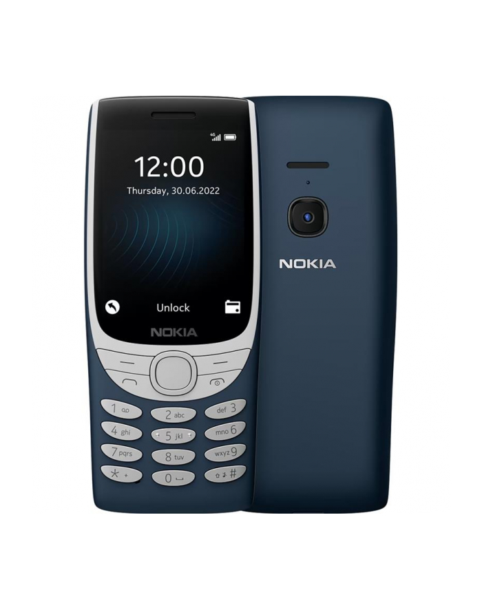 Nokia 8210 Blue, 2.8 '', TFT LCD, 240 x 320, Unisoc, T107, Internal RAM 0.048 GB, 0.128 GB, microSDHC, Dual SIM, Główna kamera (tył) 0.3 MP, 1450  mAh główny