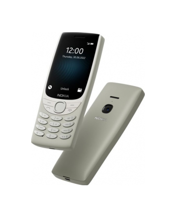 Nokia 8210 TA-1489  Sand, 2.8 '', TFT LCD, 240 x 320, Unisoc, T107, Internal RAM 0.048 GB, 0.128 GB, microSDHC, Dual SIM, Główna kamera (tył) 0.3 MP, 1450  mAh