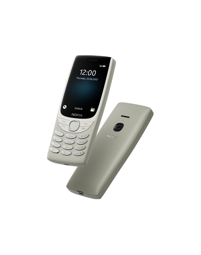 Nokia 8210 TA-1489  Sand, 2.8 '', TFT LCD, 240 x 320, Unisoc, T107, Internal RAM 0.048 GB, 0.128 GB, microSDHC, Dual SIM, Główna kamera (tył) 0.3 MP, 1450  mAh główny