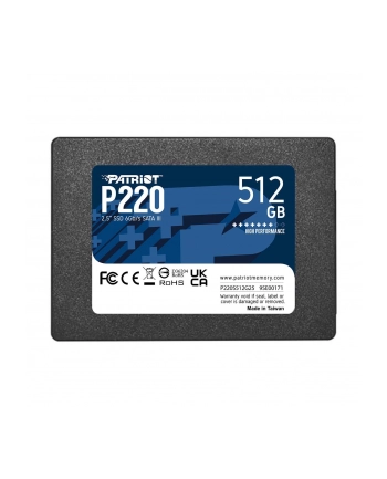 patriot Dysk SSD 512GB P220 550/500MB/s SATA III 2.5 cala