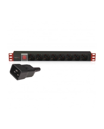 TECHLY Listwa Zasilająca Rack 1U 8x Schuko/UNEL Kabel C20 3m 16A