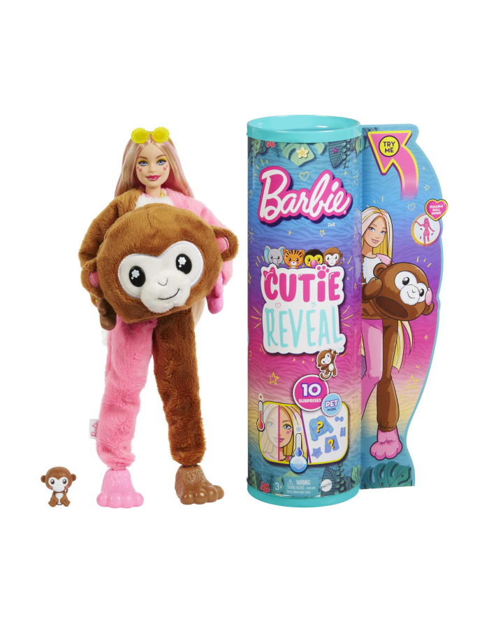 Lalka Barbie Cutie Reveal Dżungla Małpka HKR01 MATTEL główny