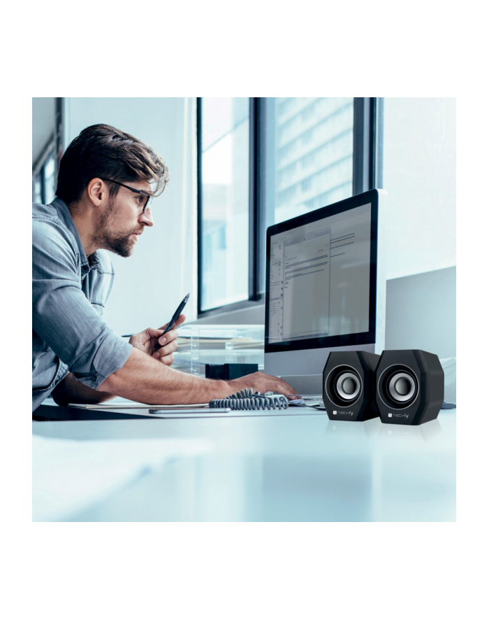 TECHLY Mini Głośniki Komputerowe 2.0 Jack 3.5mm 6W Zasilanie USB główny