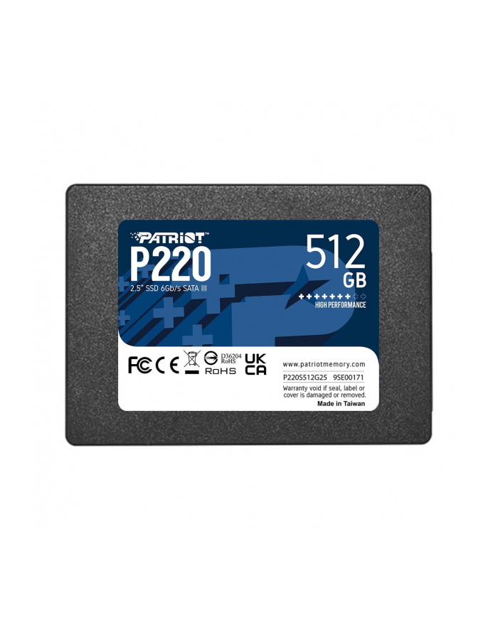 patriot Dysk SSD 512GB P220 550/500MB/s SATA III 2.5 cala główny