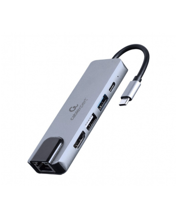 gembird Adapter wieloportowy USB-C 5w1, PD, HDMI, USB 3.1, USB 2.0, LAN