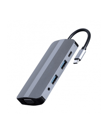 gembird Adapter USB-C 8w1, HDMI, USB-C, PD, VGA, USB 3.1, 2.0, audio, czytnik kart