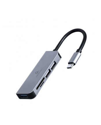 gembird Hub 3-portowy USB-C, USB 2.0x2, USB 3.0, czytnik kart