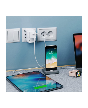 TECHLY Adapter Podróżny Wtyków Zasilania (wersja europejska)/UK/USA Ładowarka 3x USB