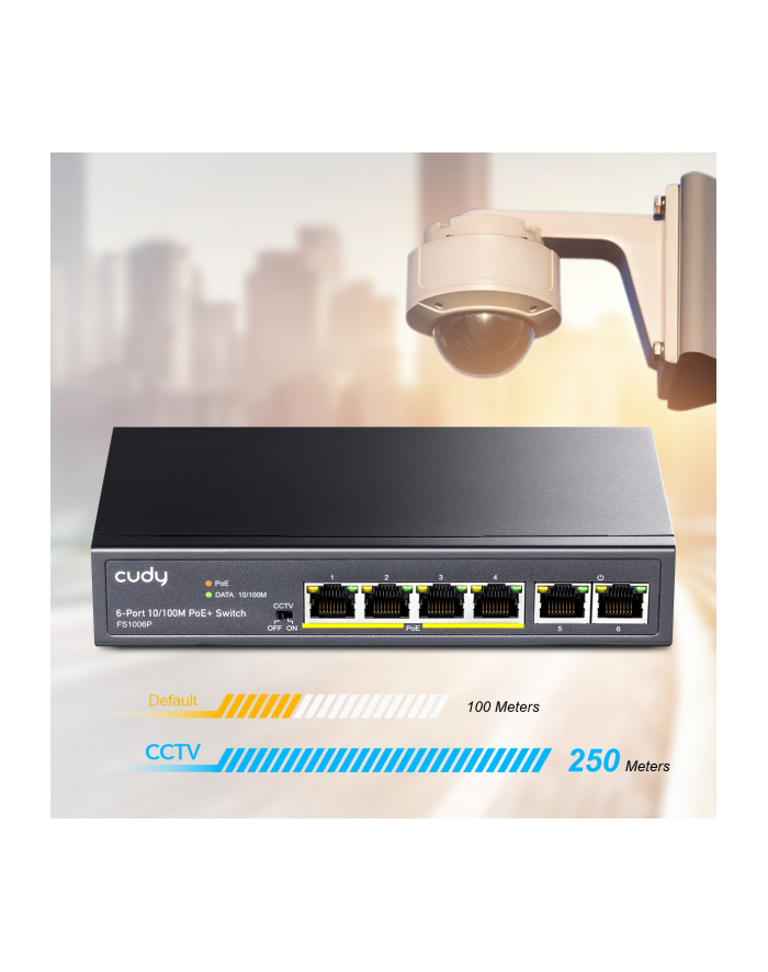 Cudy Switch Poe+ 6-Port Fs1006P 60W 10/100 Mbps Cudy_Fs1006P główny