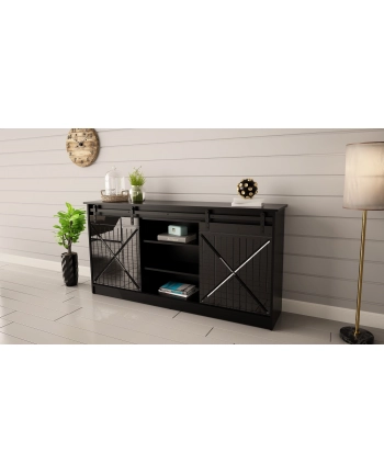 cama meble Komoda 160x80x35 GRANERO czarny/czarny poł