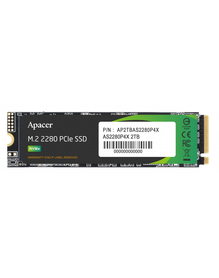 Dysk SSD Apacer AS2280P4X 2TB M.2 PCIe NVMe Gen3 x4 2280 (2100/1700 MB/s) główny