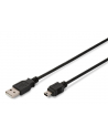 Kabel USB DIGITUS 2.0 A/M - mini B/M, 1,8m czarny - nr 1