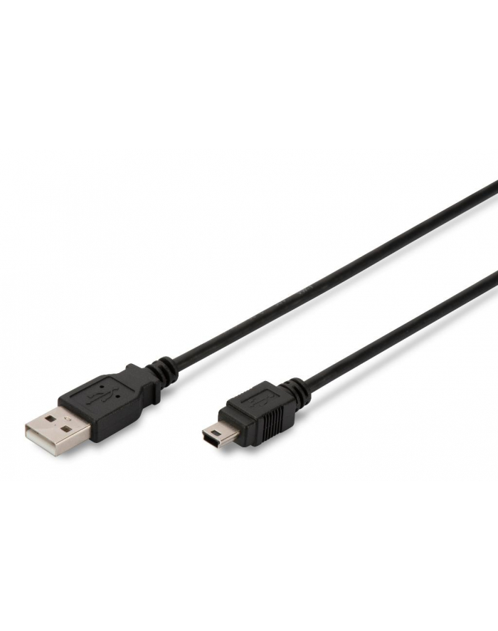 Kabel USB DIGITUS 2.0 A/M - mini B/M, 1,8m czarny główny