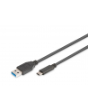Kabel USB 3.0 DIGITUS SuperSpeed Typ USB A/USB C M/M czarny 1m - nr 1