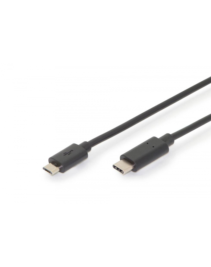 Kabel USB 2.0 DIGITUS HighSpeed Typ USB C/microUSB B M/M czarny 1,8m główny