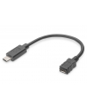 Kabel adapter DIGITUS USB 2.0 HighSpeed Typ USB C/microUSB B (5pin) M/Ż czarny 0,15m - nr 1
